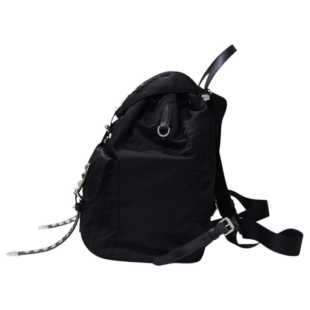 Prada Studded Backpack Black Silver - image 3